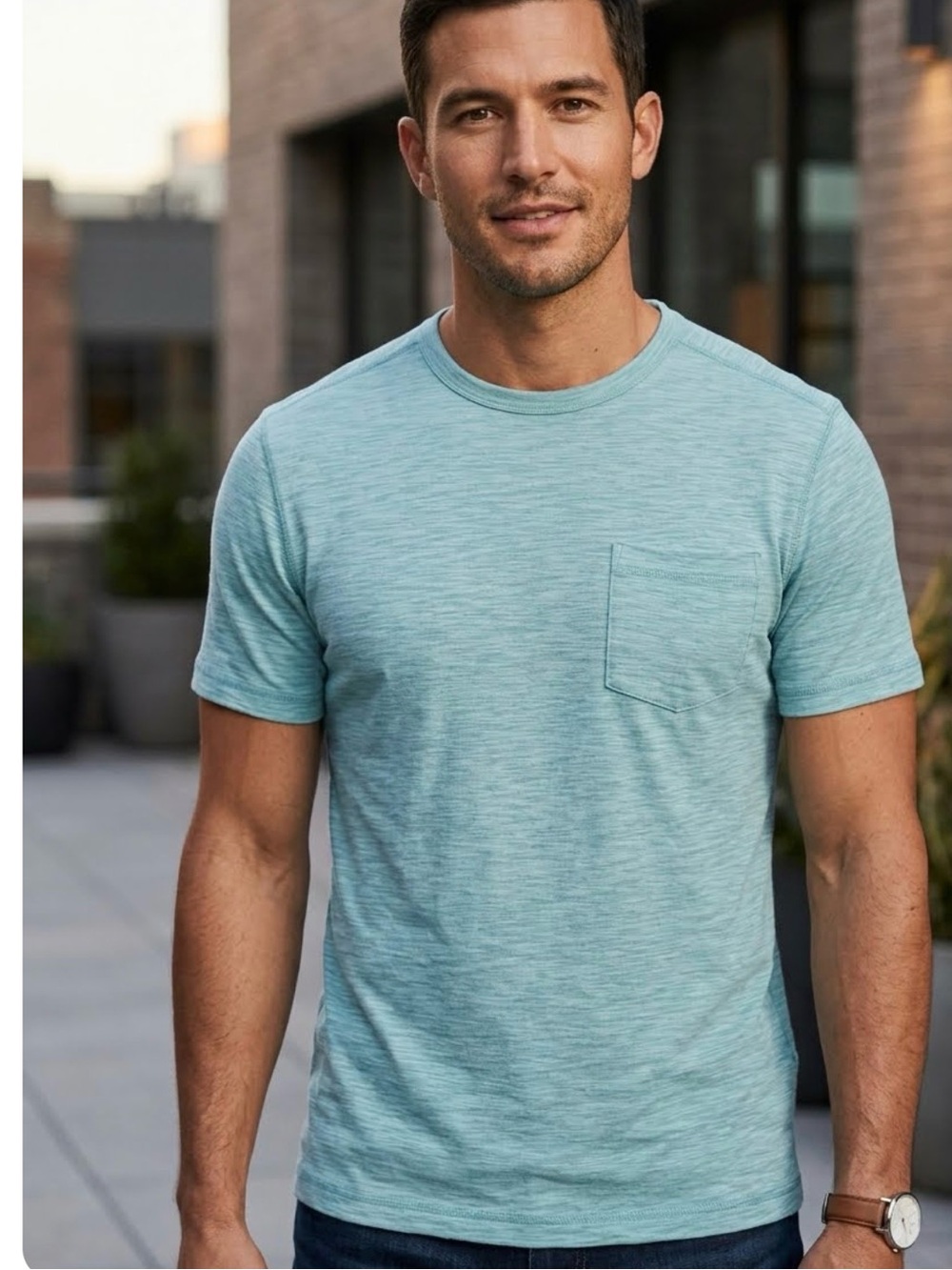 Apt. 9 Men’s Seafoam Blue Short Sleeve Pocket Tee